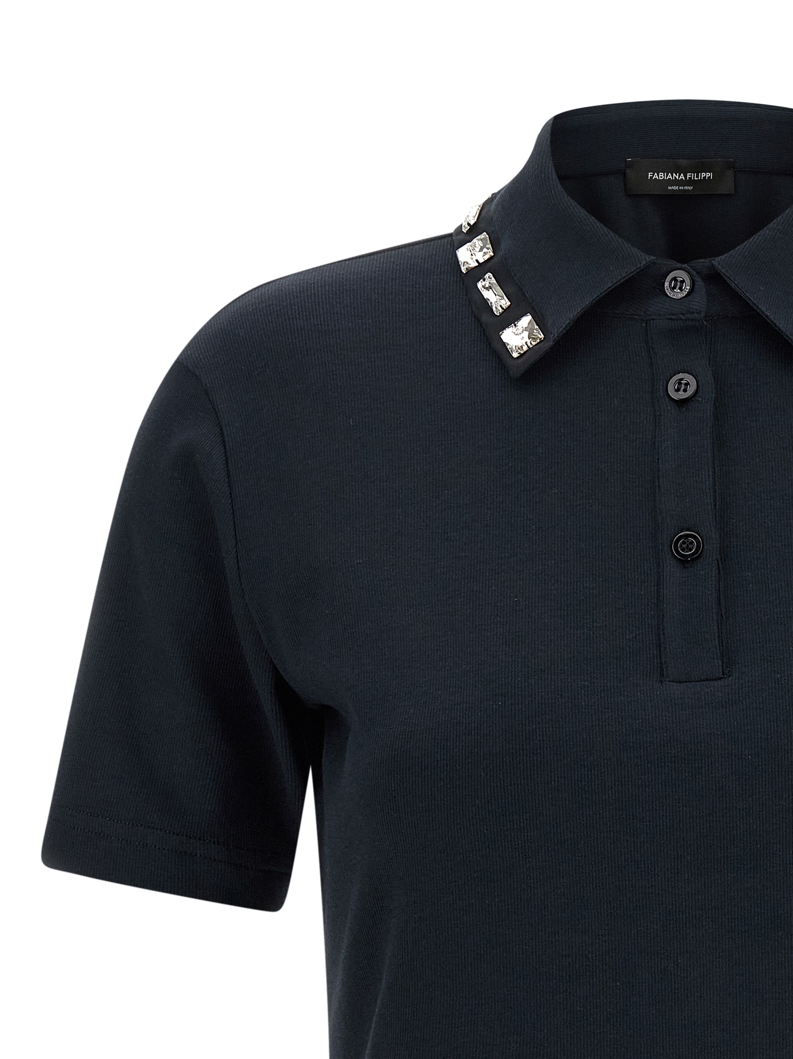 Crystal collar polo shirt - immagine 3