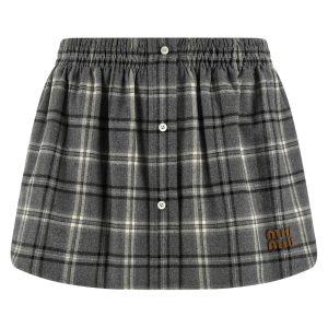 Check flannel skirt