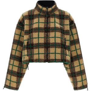 Teddy check cropped sweatshirt