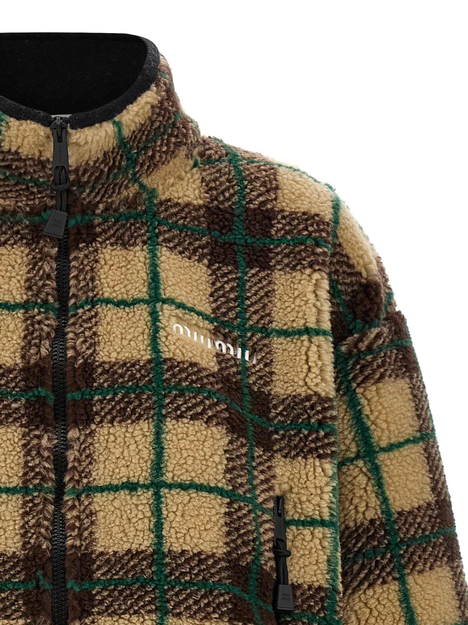 Teddy check cropped sweatshirt - immagine 3