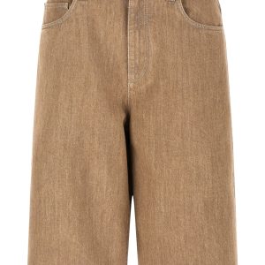 Lamé denim bermuda shorts