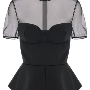 'Tailored Bustier With Sheer Neckline' top