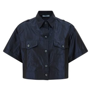 Cropped taffeta shirt