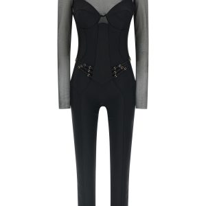 Jersey and tulle jumpsuit