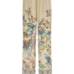 Flora and fauna printed trousers
