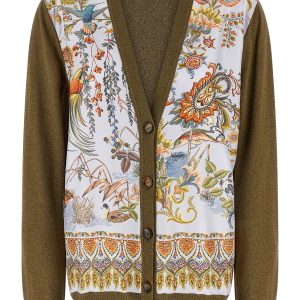 Paisley silk insert cardigan