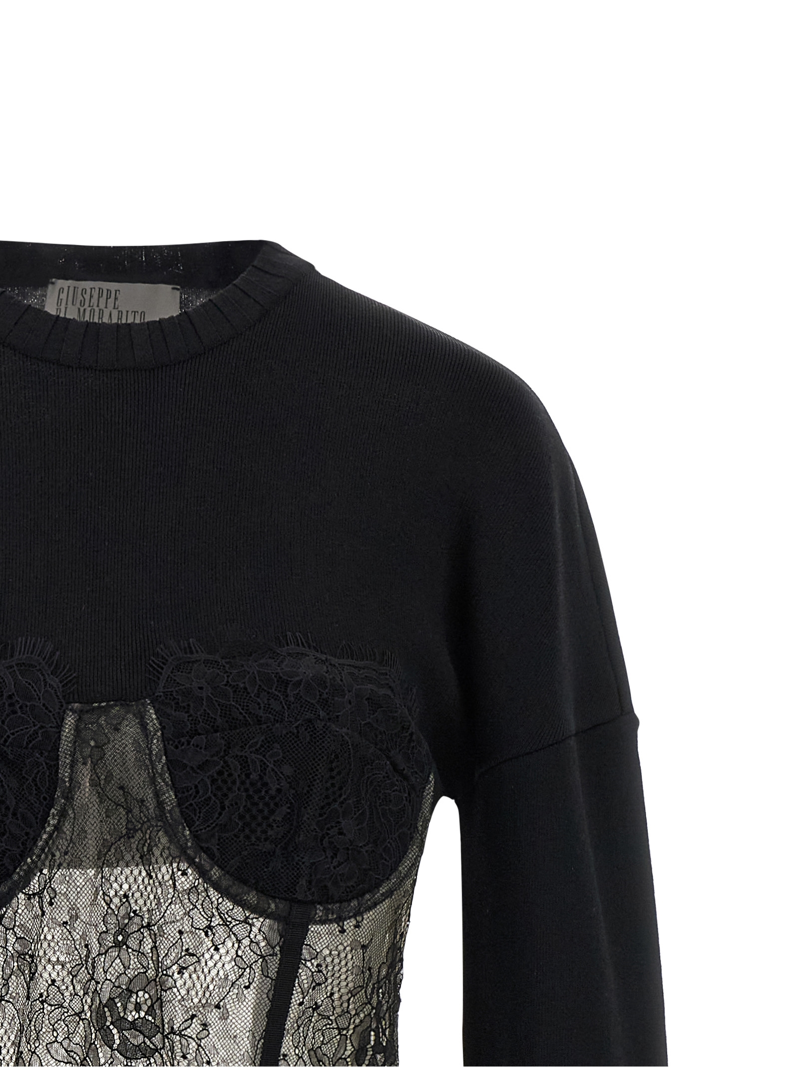 Lace insert sweater - immagine 3