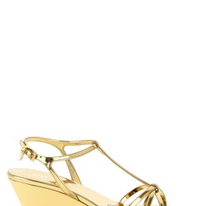 Laminated leather sandals