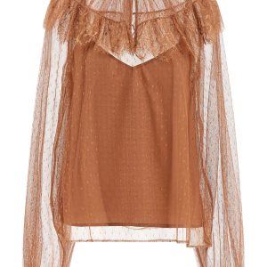 Tulle plumetis blouse