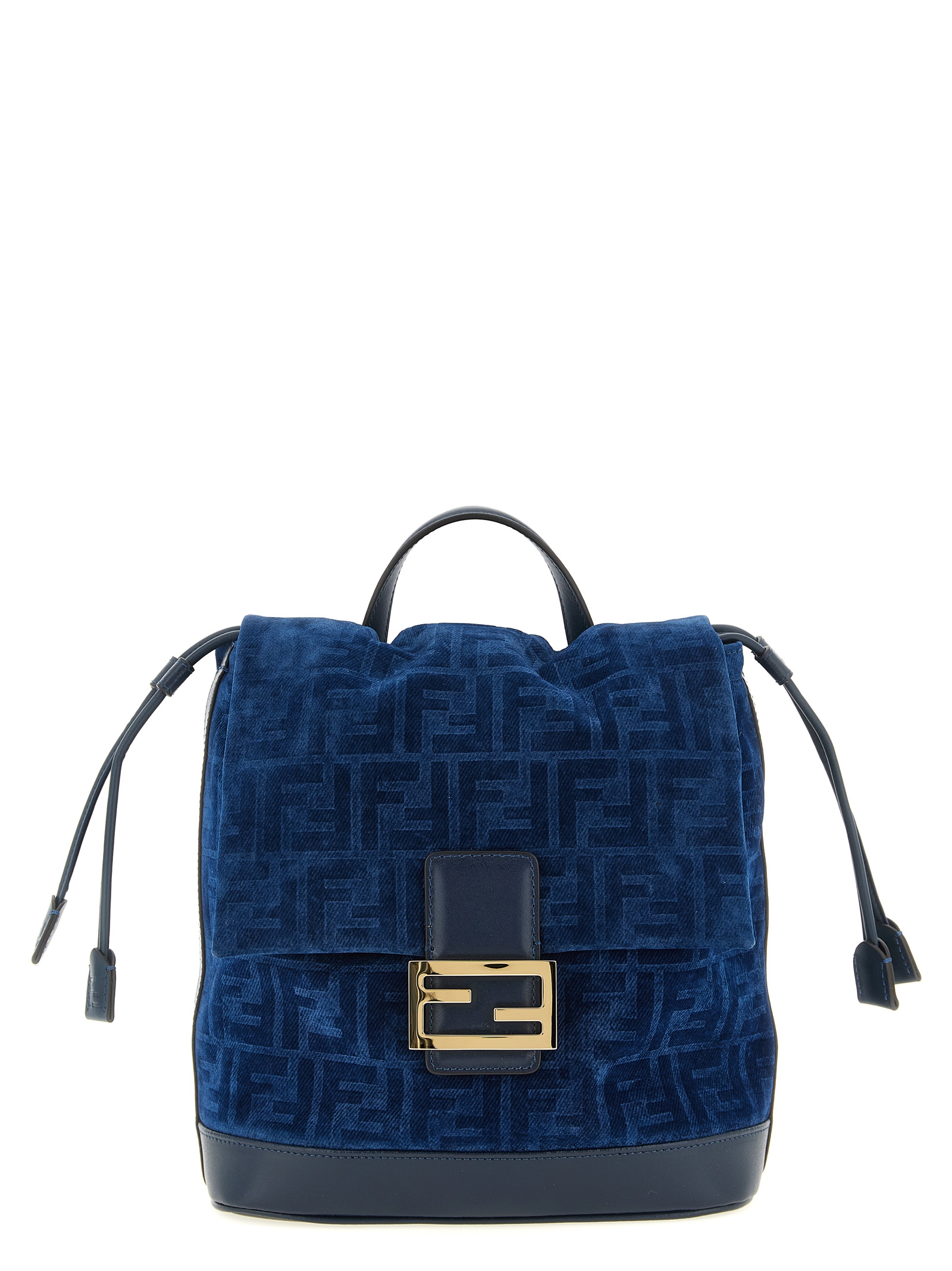 FF flocked denim backpack