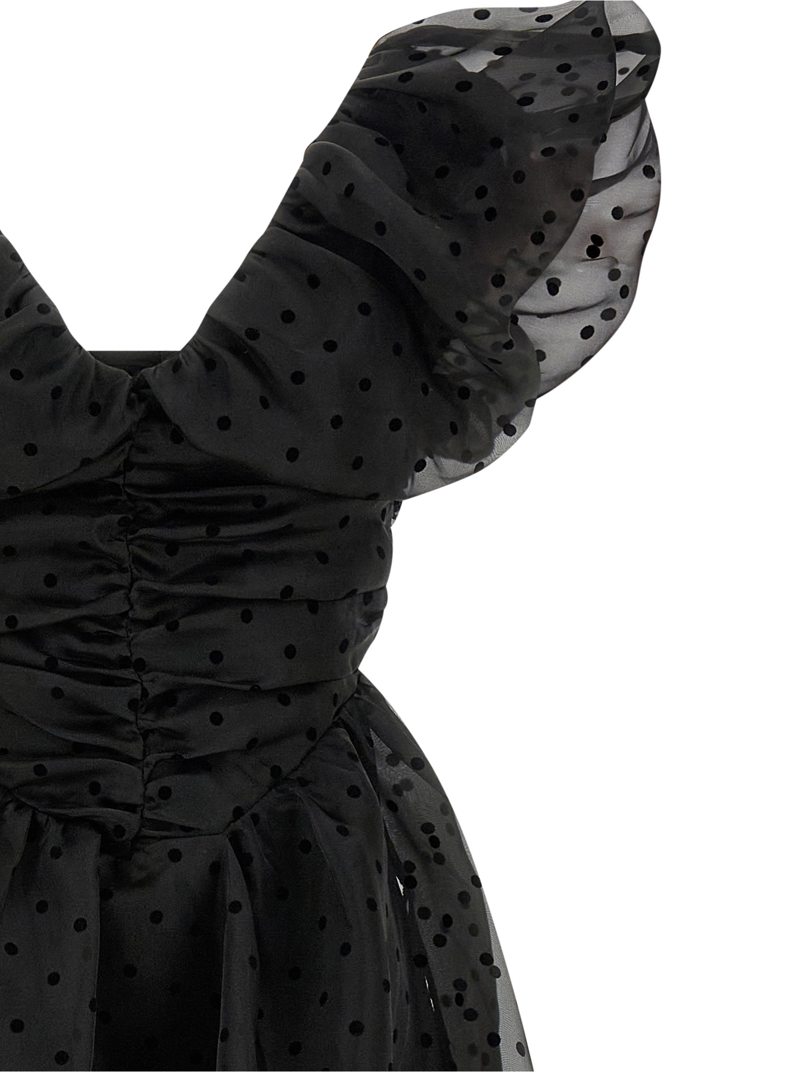 'Black Organza Ruched' dress - immagine 3
