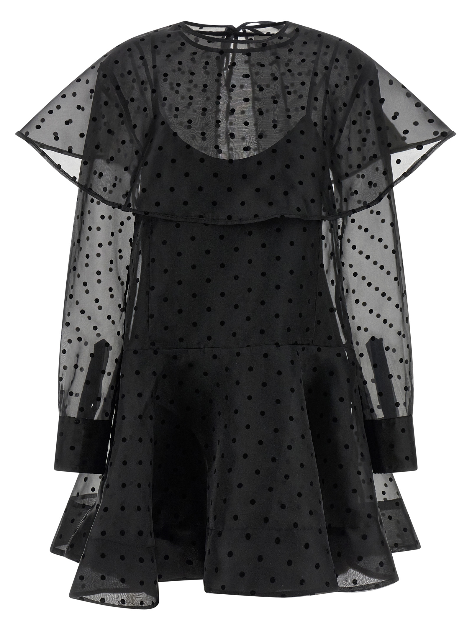 'Black Organza Circle Collar' dress