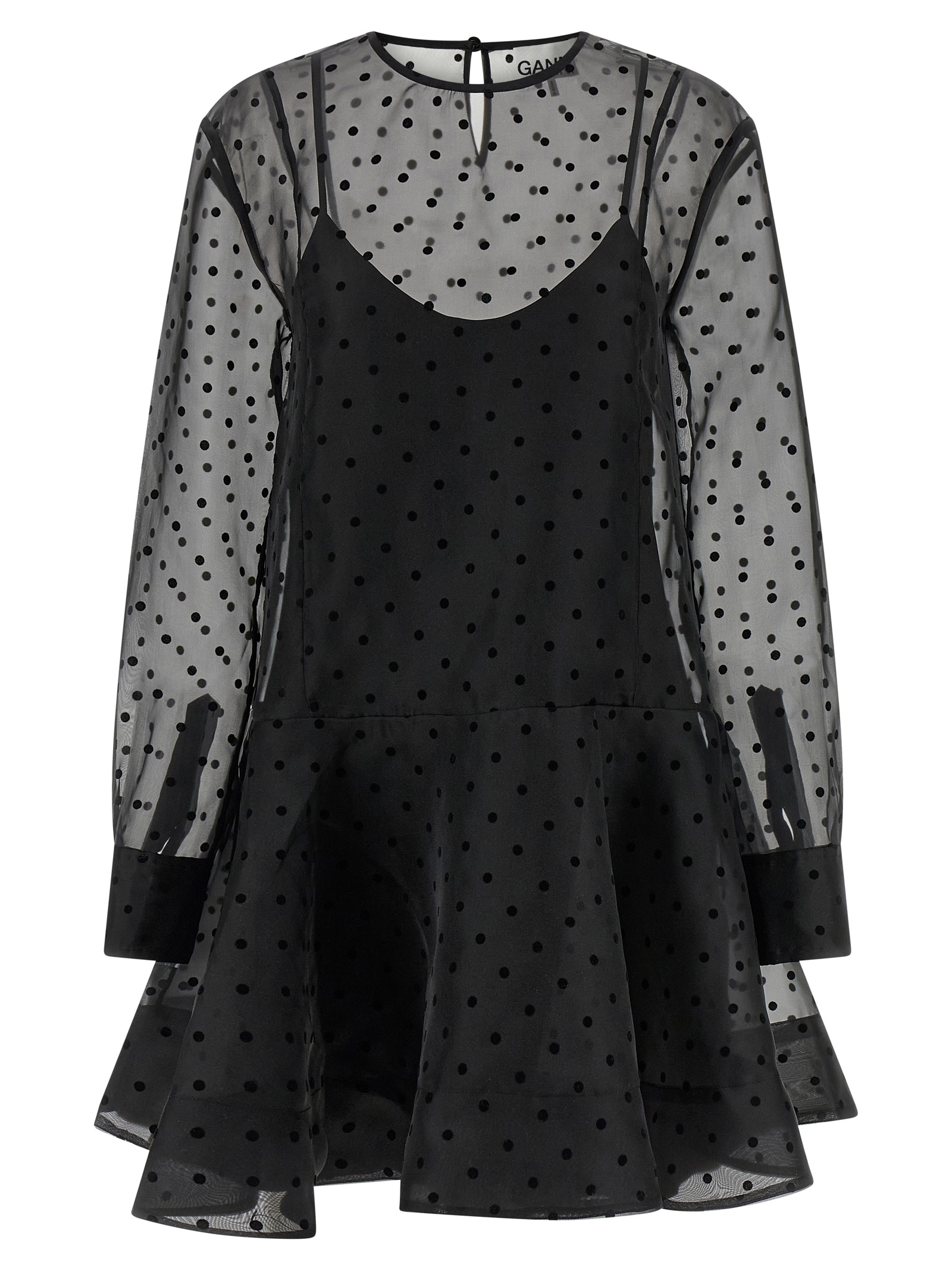'Black Organza Circle Collar' dress - immagine 2