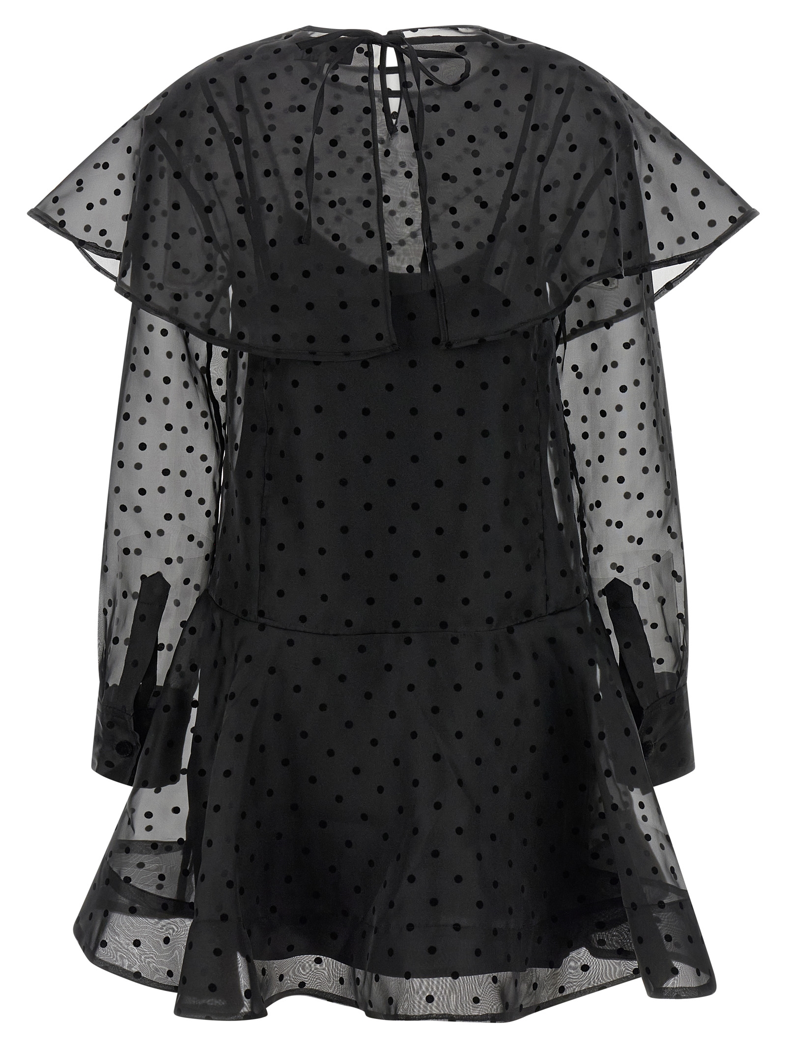 'Black Organza Circle Collar' dress - immagine 3