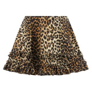 'Leopard Duchesse Nylon Mini Frill' skirt