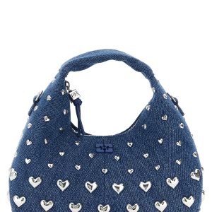 'Denim Stud Mini Hobo' handbag