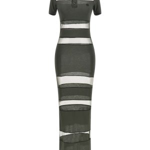 'Striped Sheer Polo' dress