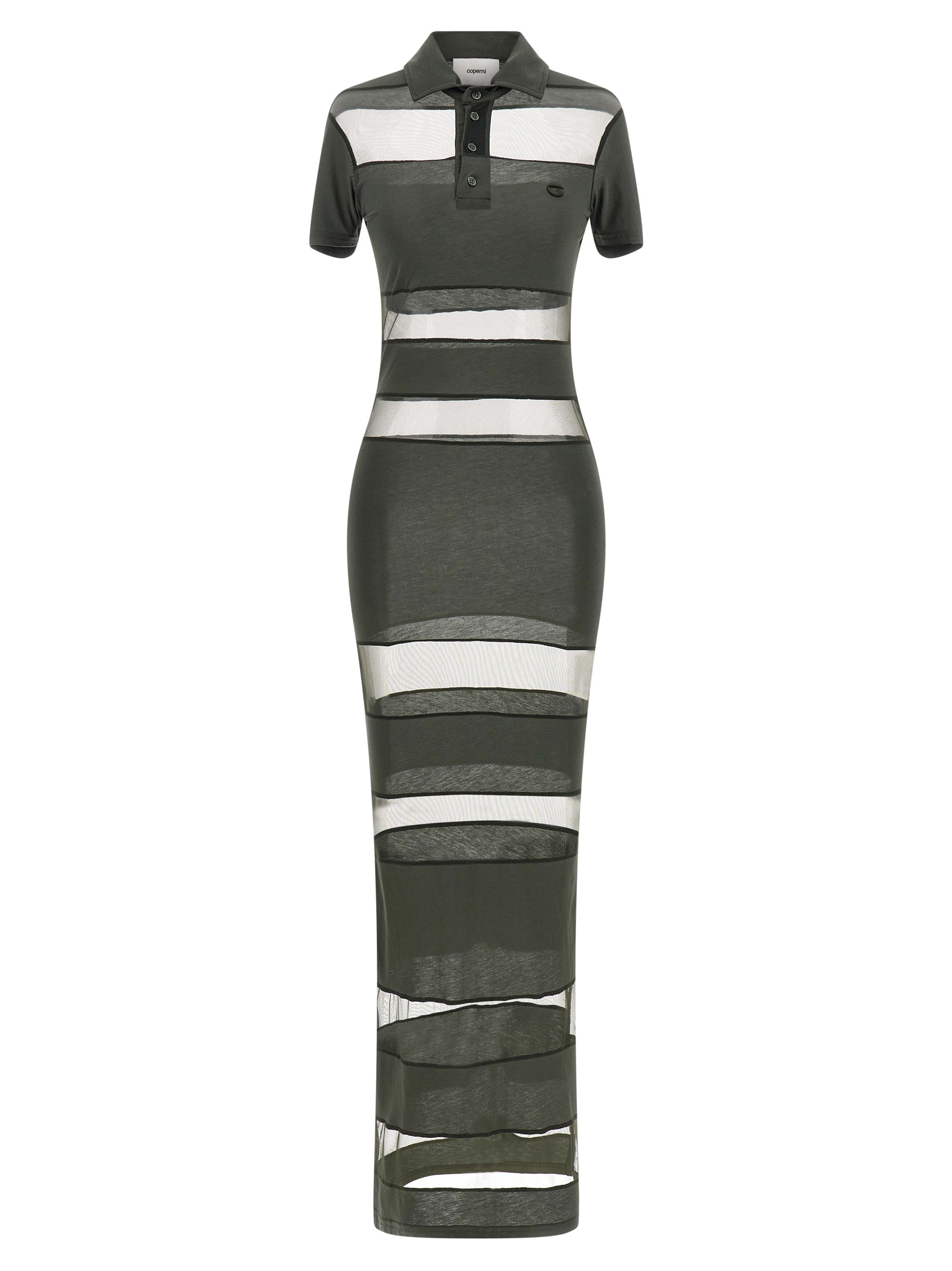 'Striped Sheer Polo' dress