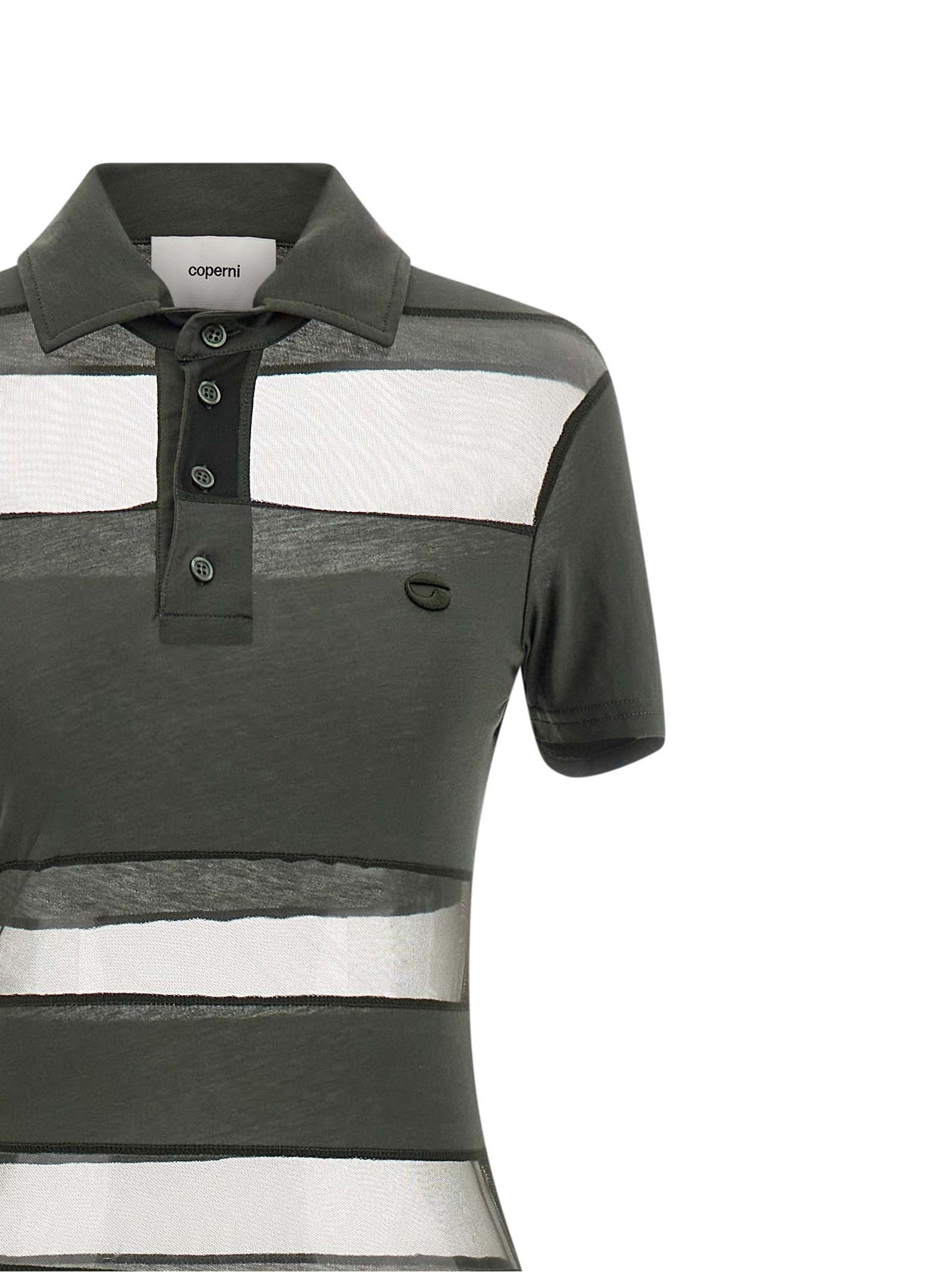 'Striped Sheer Polo' dress - immagine 3