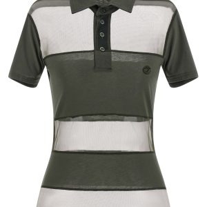 'Sheer Striped' polo shirt