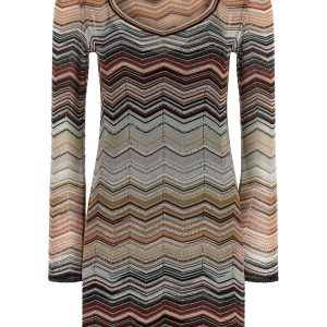 Chevron lamé dress