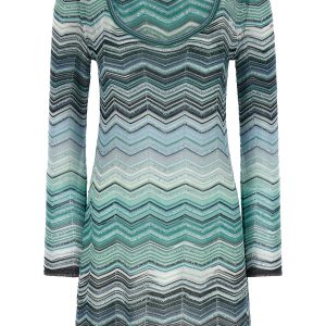 Chevron lamé dress