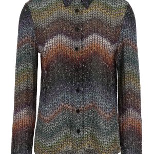 Sequin and lamé viscose shirt