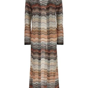 Chevron lamé cardigan