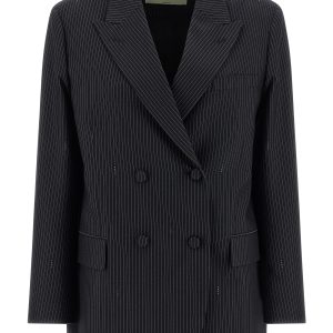 Pinstripe wool blazer