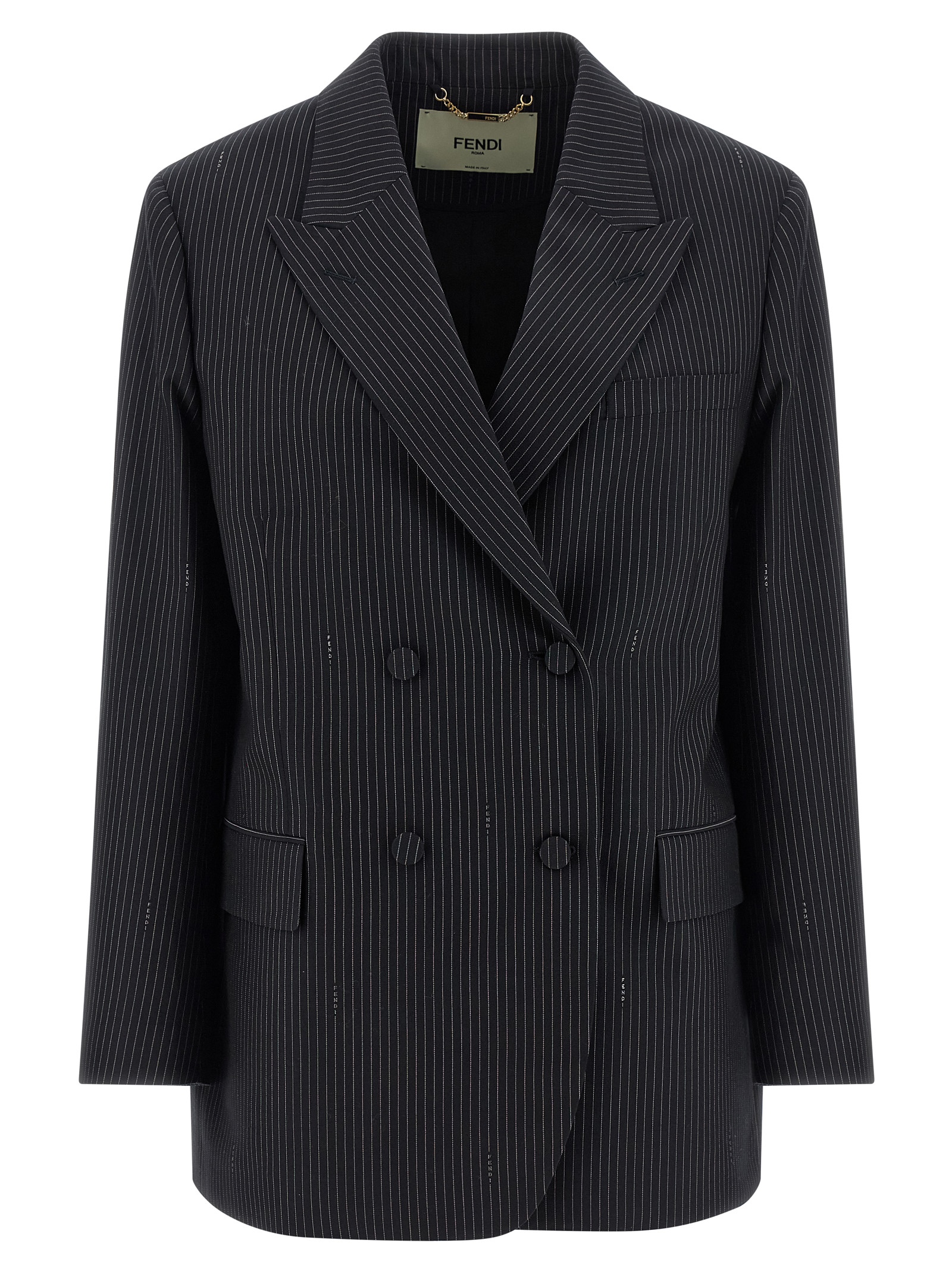 Pinstripe wool blazer