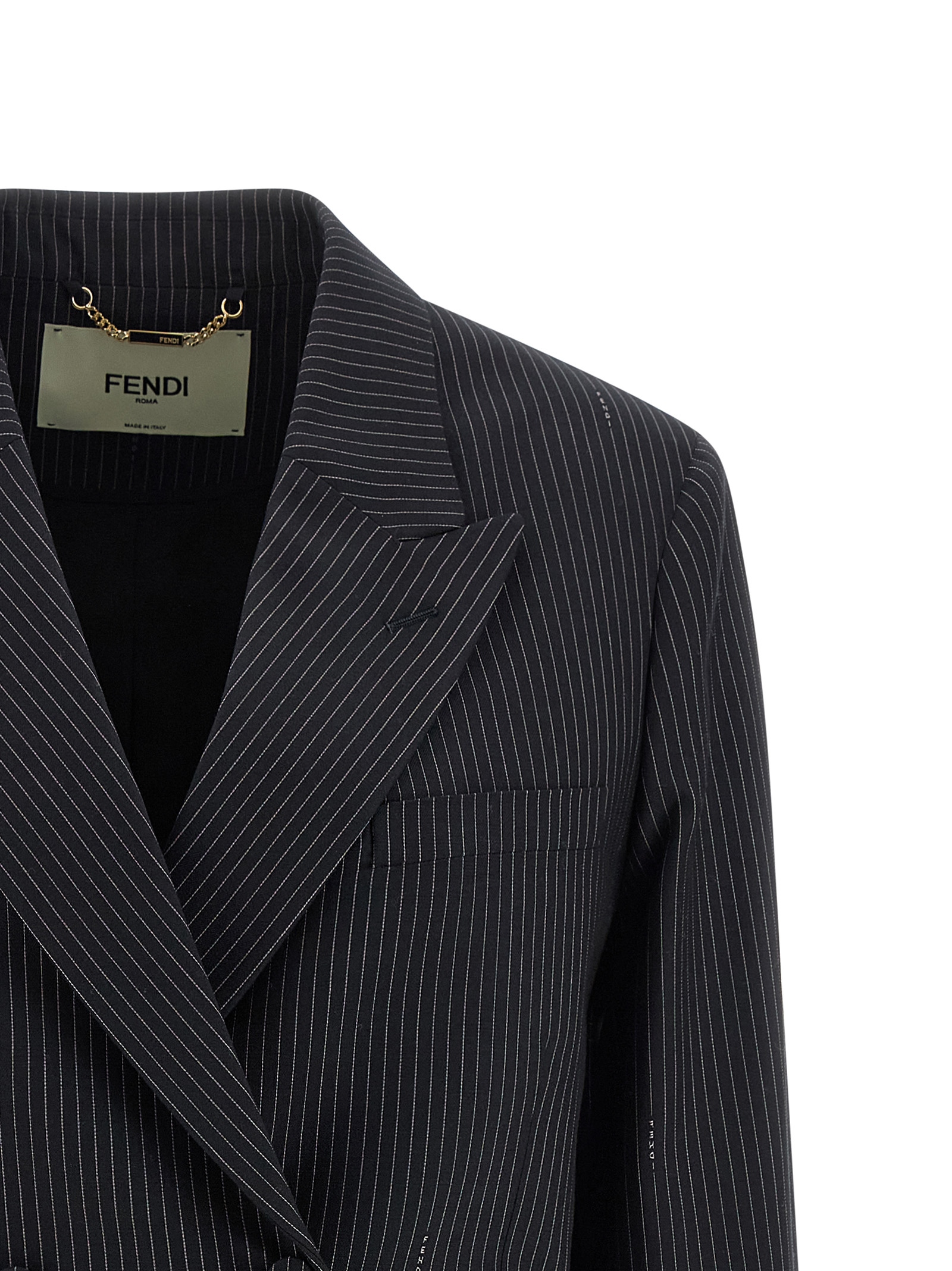 Pinstripe wool blazer - immagine 3