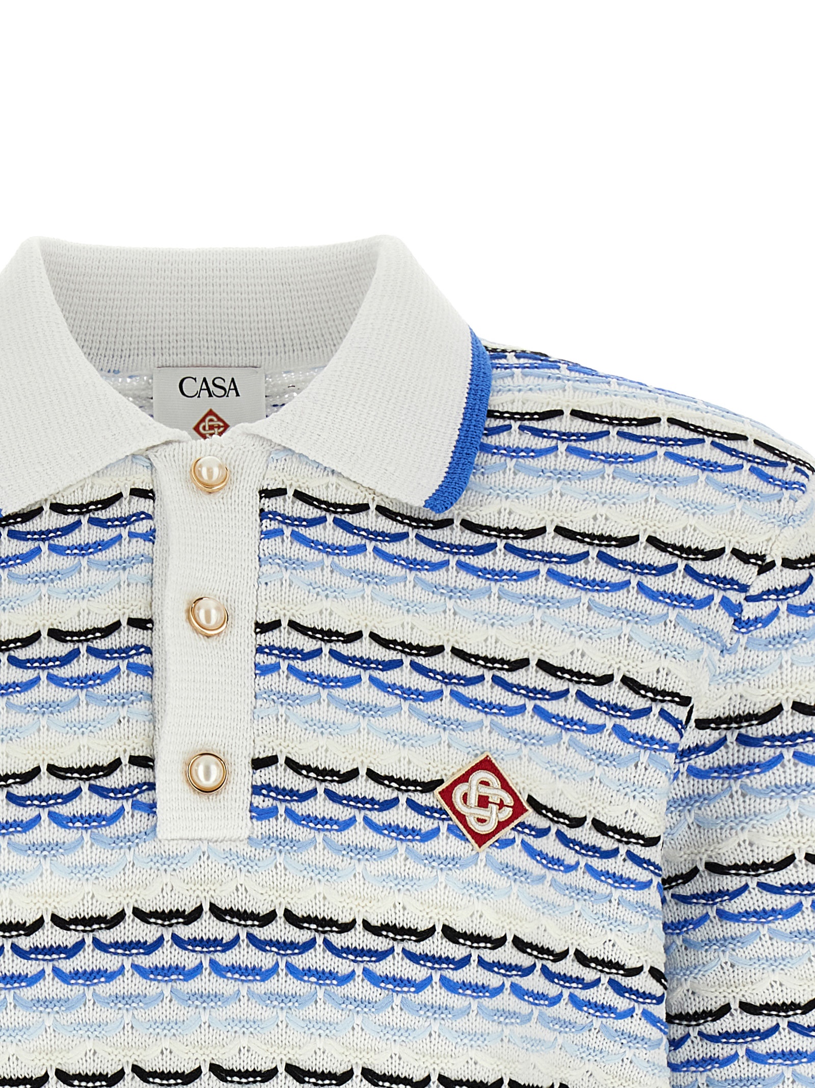 'Tuck Stitch Long Sleeve' polo shirt - immagine 3