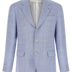 Linen and wool chevron blazer