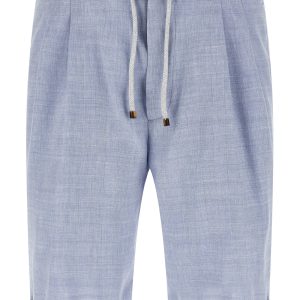 Linen and wool chevron bermuda shorts