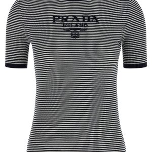 Striped silk t-shirt