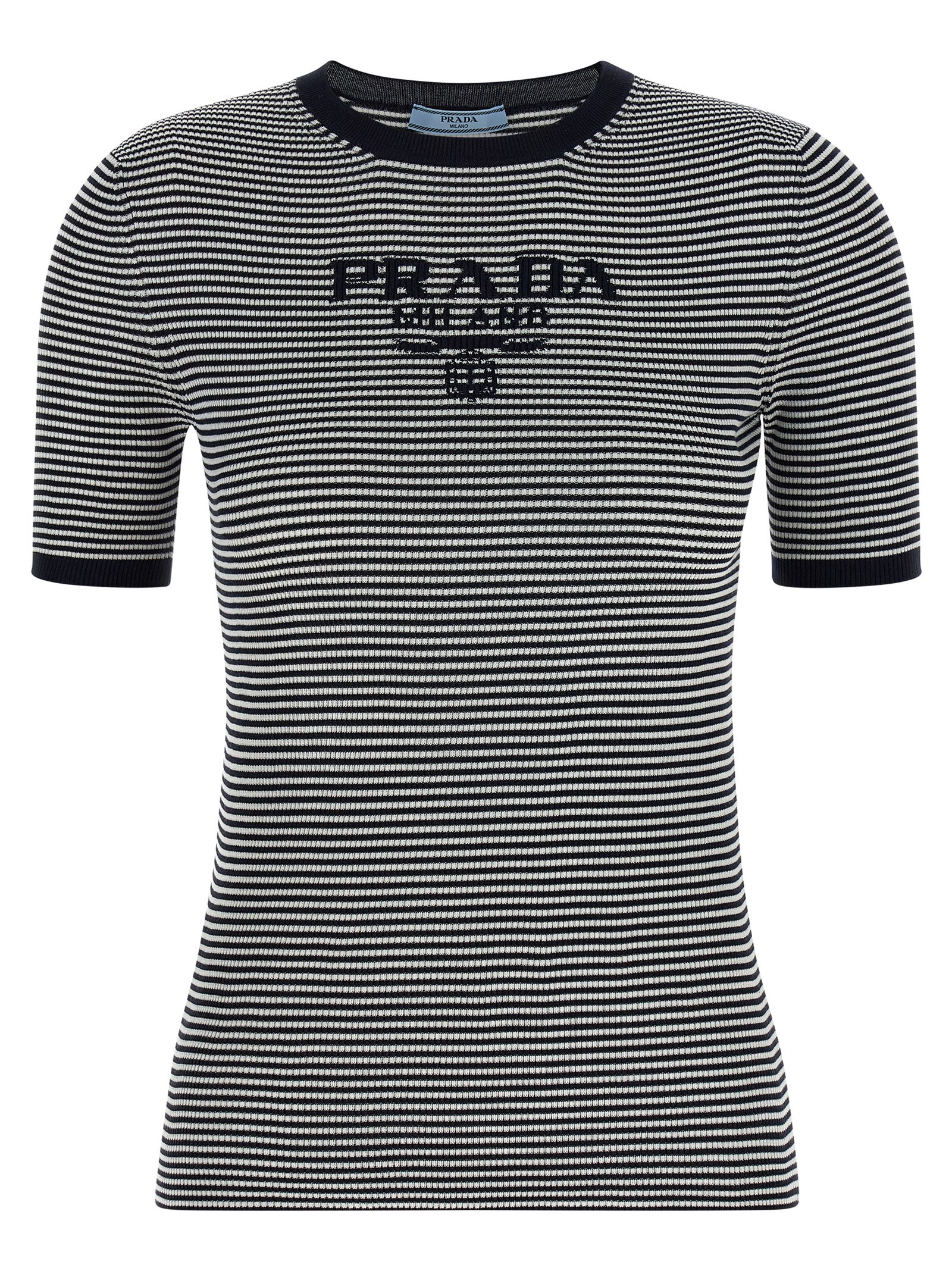 Striped silk t-shirt