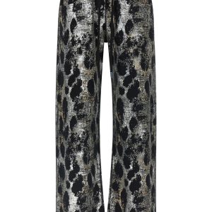 Metallized print joggers