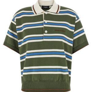 'Striped Knit' polo shirt