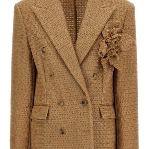 Braided raffia blazer