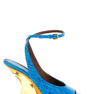 Embossed leather sandals