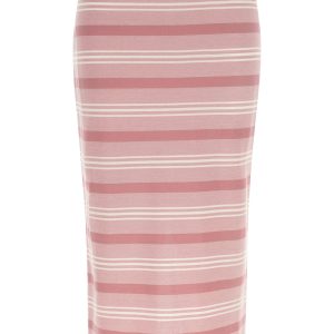 Striped piqué skirt