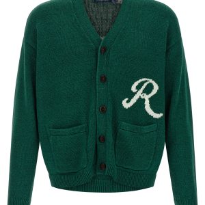 Intarsia logo cardigan
