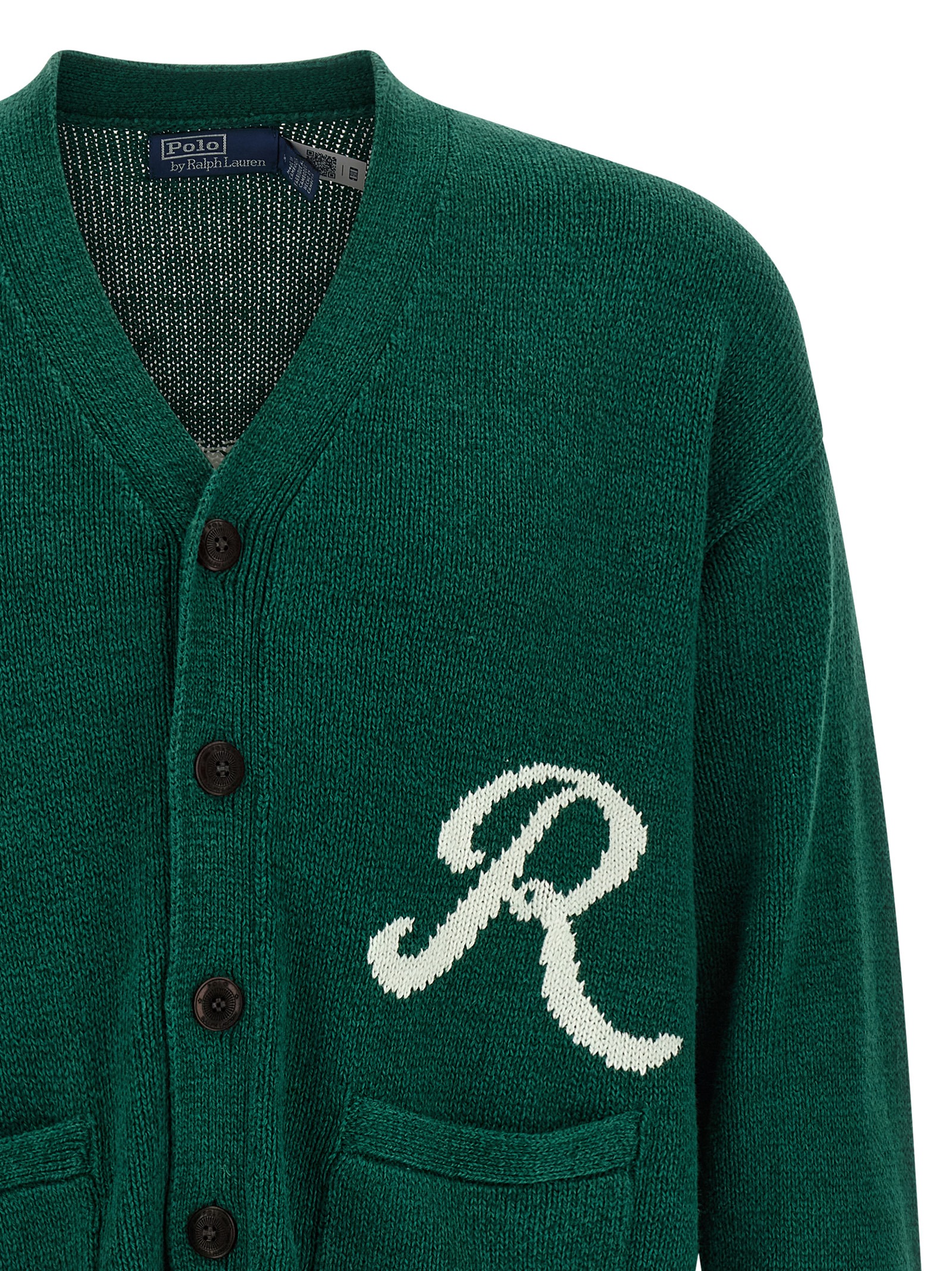 Intarsia logo cardigan - immagine 3