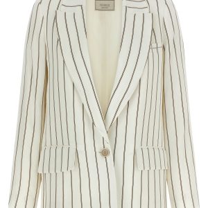 Pinstripe twill blazer