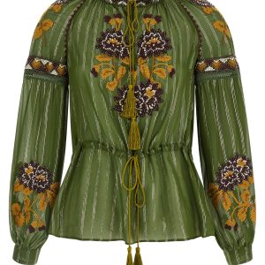 Valentino Garavani embroidered lurex silk shirt