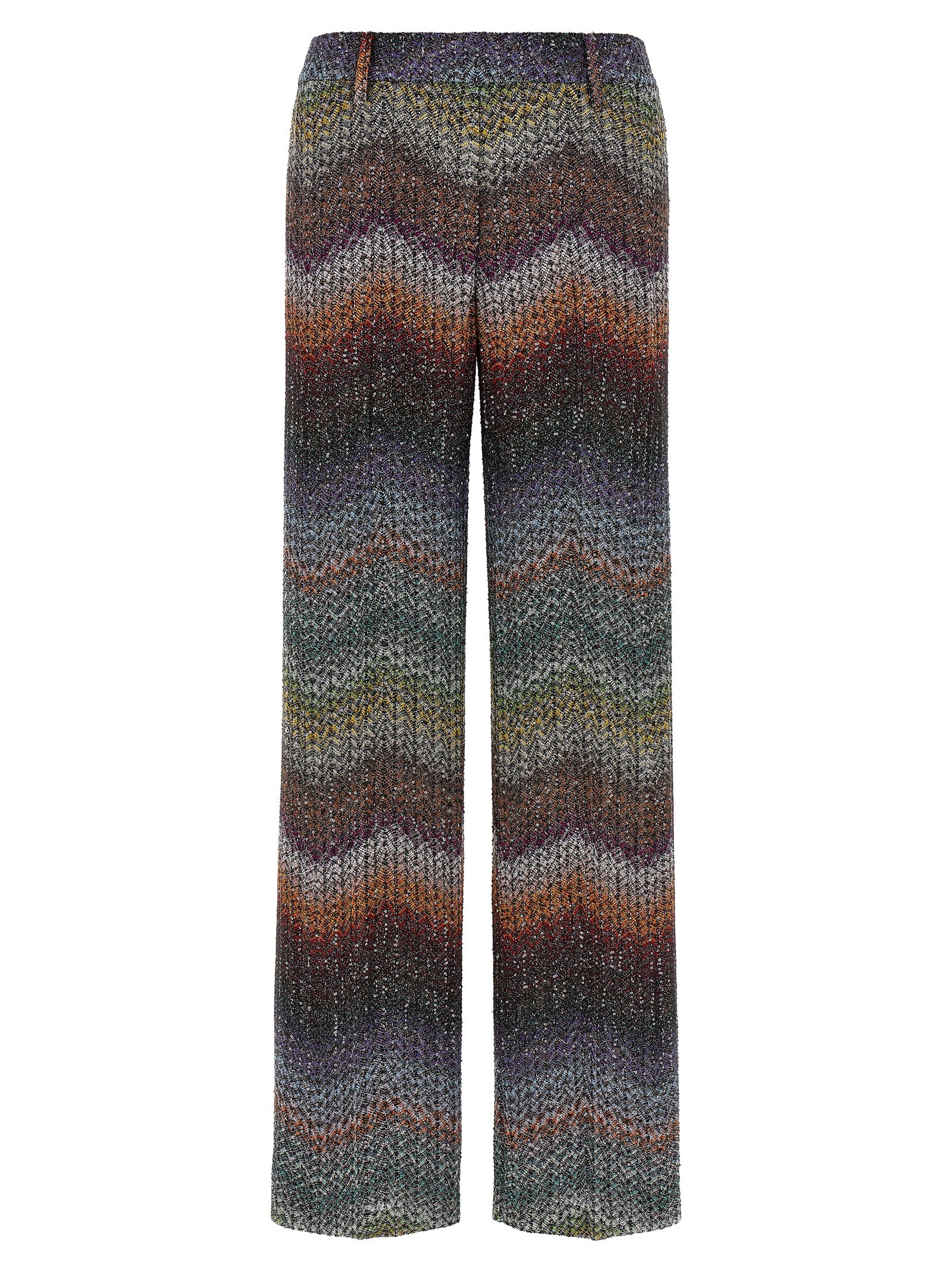 Zigzag lamé viscose pants