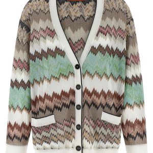 Snake lamé viscose cardigan