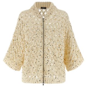 Sequin mesh cardigan