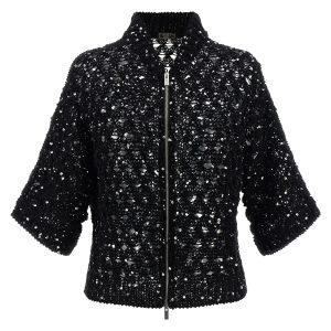 Sequin mesh cardigan