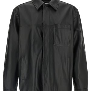 Nappa leather overshirt
